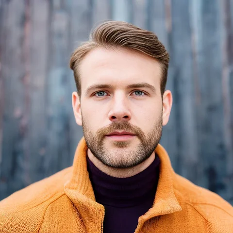 A man with a beard wearing a jacket.